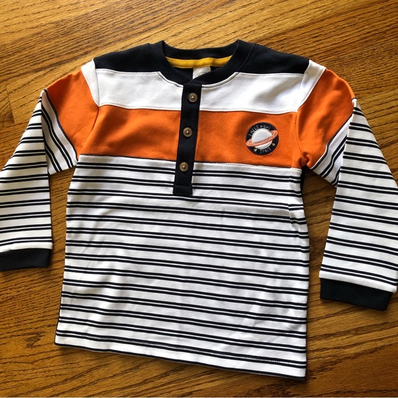 Boys Striped Pima Cotton Henley - Picture 6 of 6